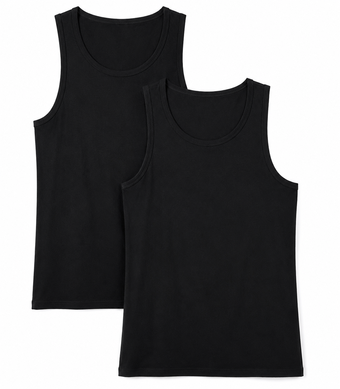 2 Pack Womens Ribbed Cotton Tank Tops Stretchy Cami Vest Casual Undershirt