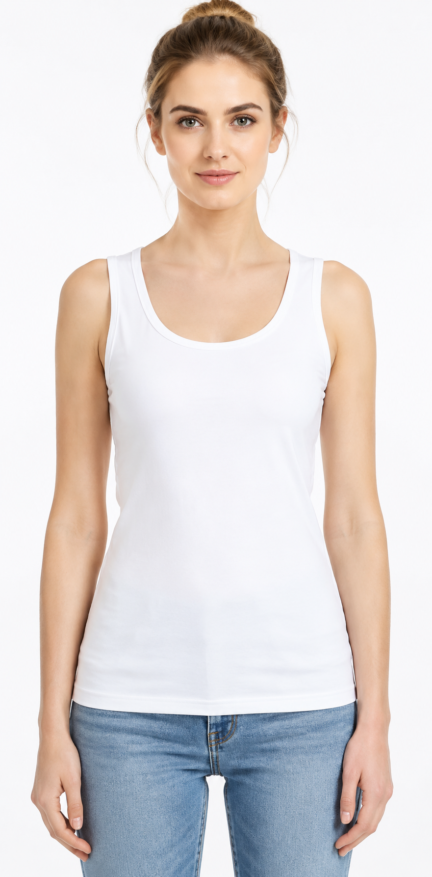2 Pack Womens Ribbed Cotton Tank Tops Stretchy Cami Vest Casual Undershirt