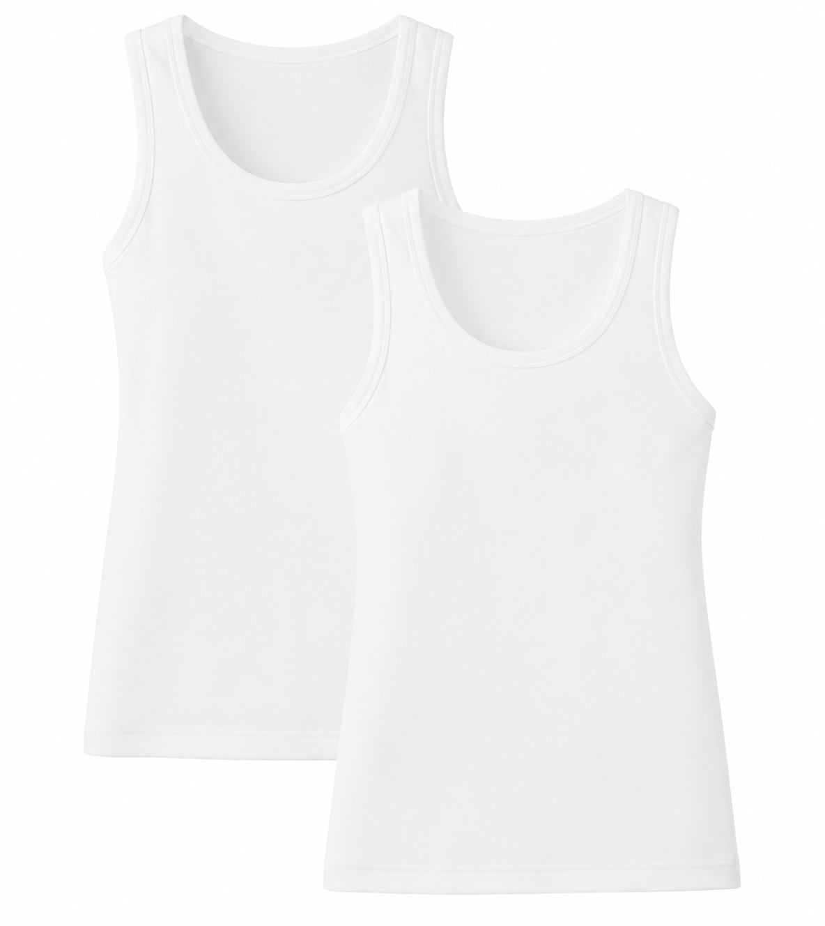 2 Pack Womens Ribbed Cotton Tank Tops Stretchy Cami Vest Casual Undershirt