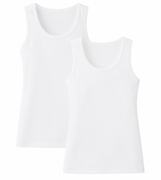 2 Pack Womens Ribbed Cotton Tank Tops Stretchy Cami Vest Casual Undershirt