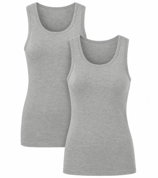 2 Pack Womens Ribbed Cotton Tank Tops Stretchy Cami Vest Casual Undershirt