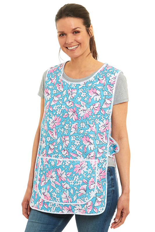 Ladies Floral Design Side Buttons Tabard