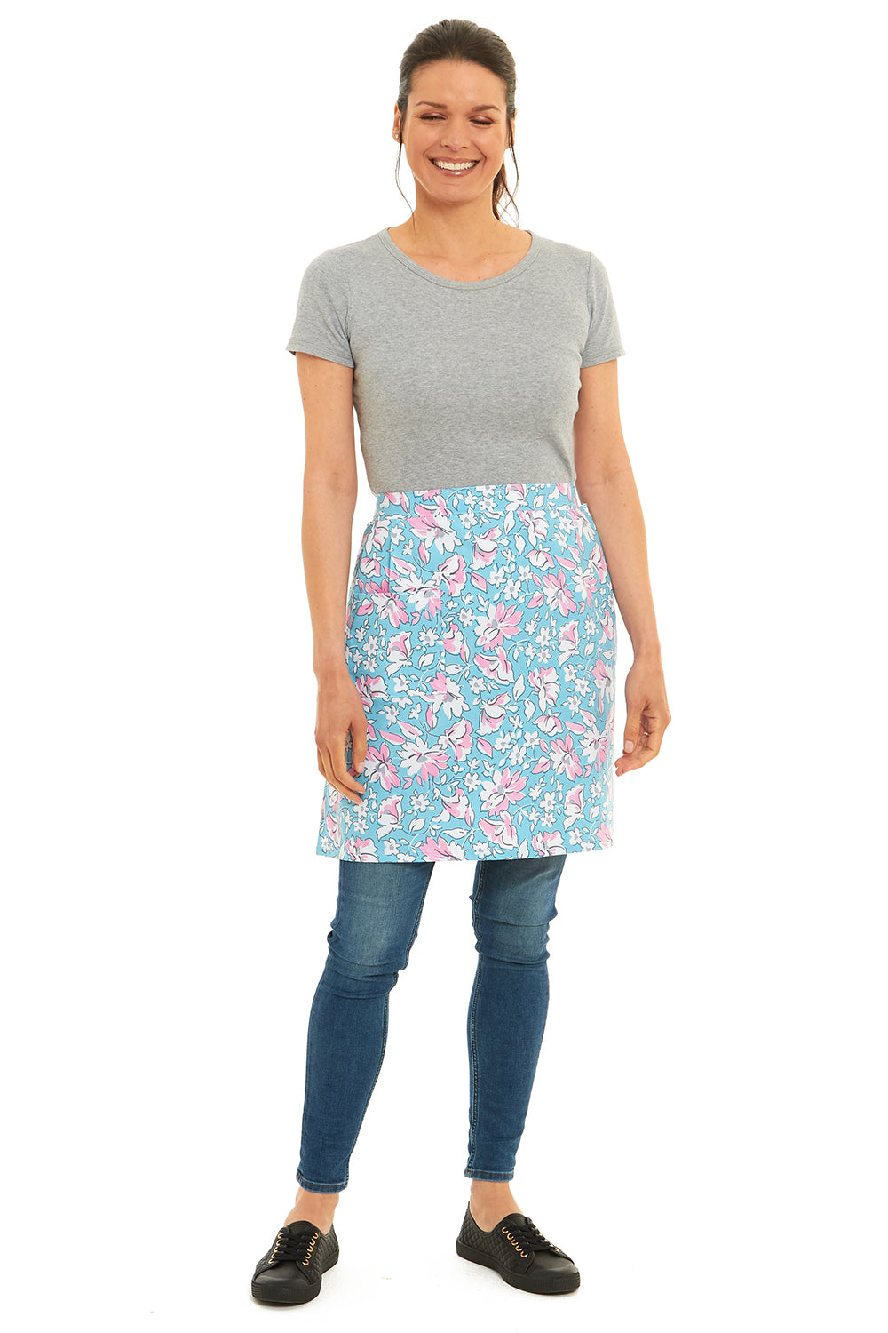Unisex Floral Design Half Apron