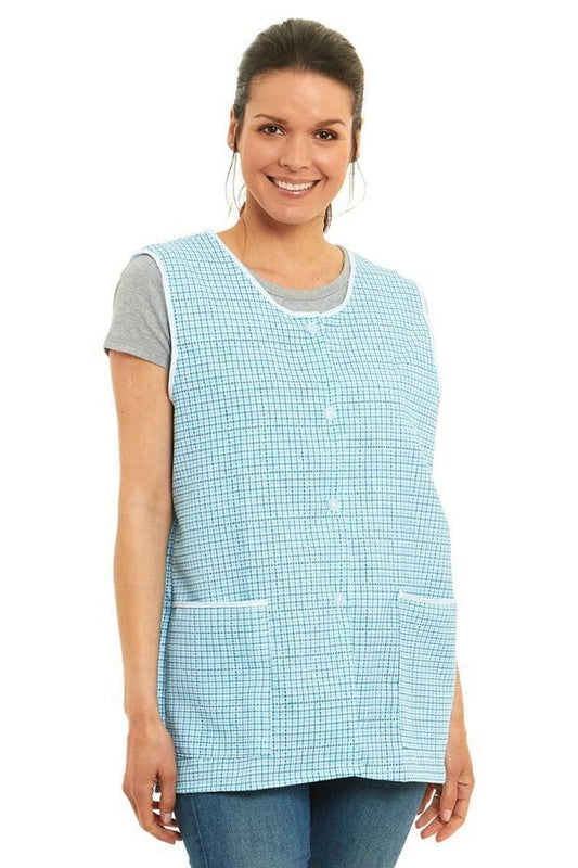 Ladies Dogtooth Design Front Button-Through Tabard