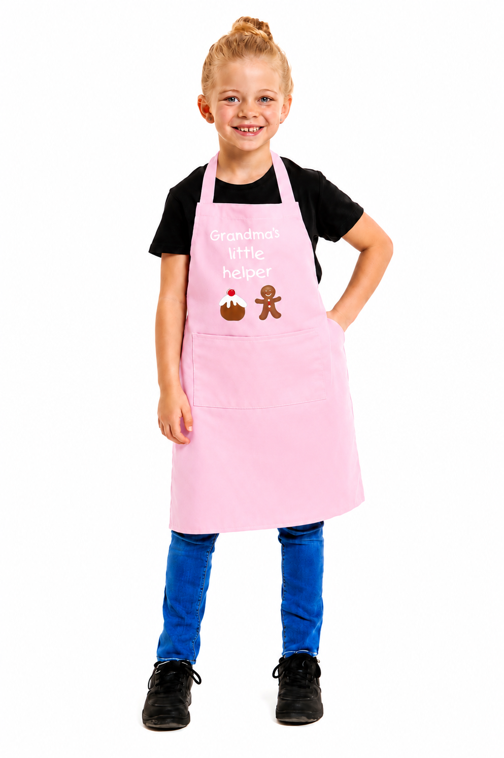 Kids Unisex Gradmas Little Helper Print Apron