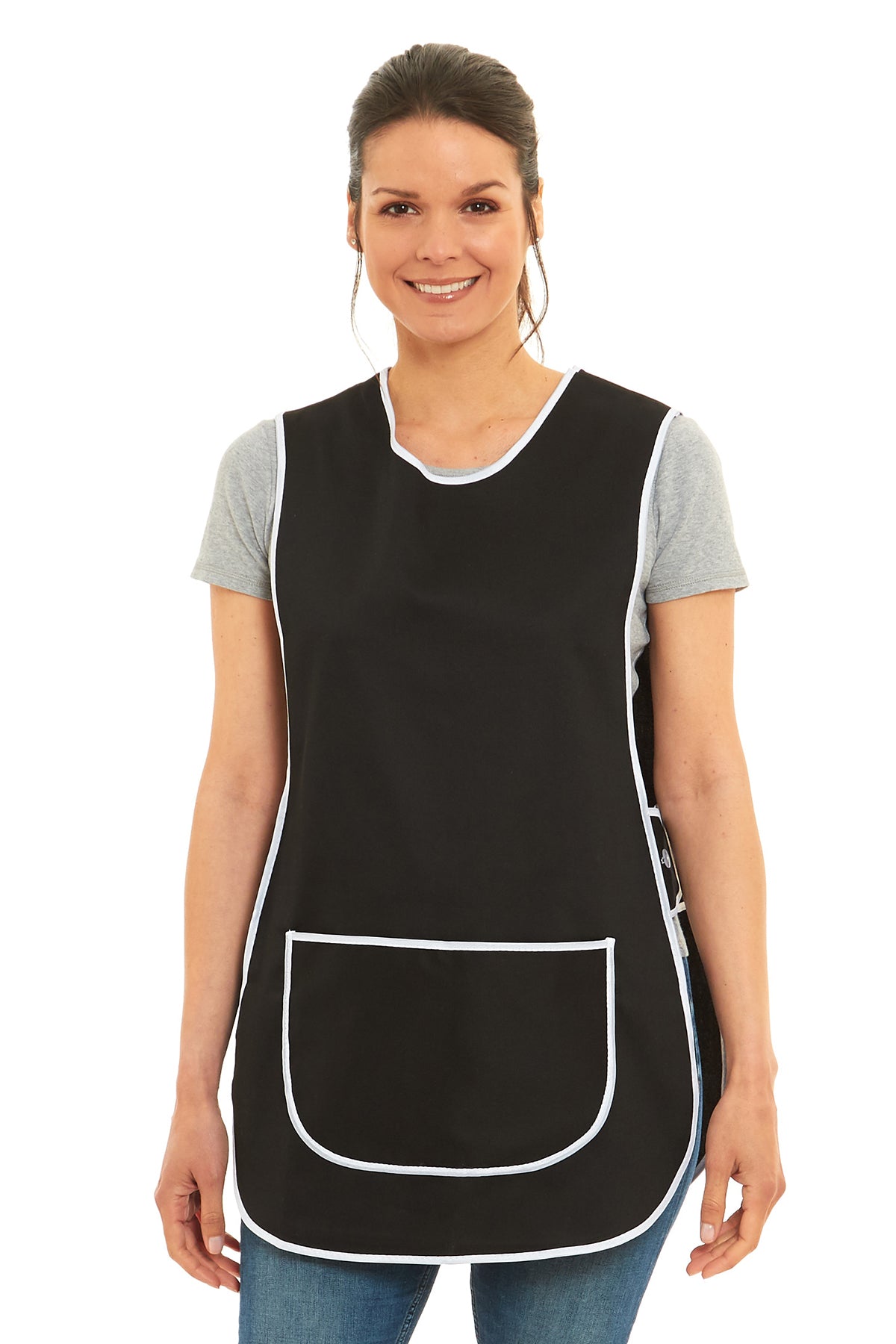 Ladies Plain Colour with White Piping Side Buttons Tabard