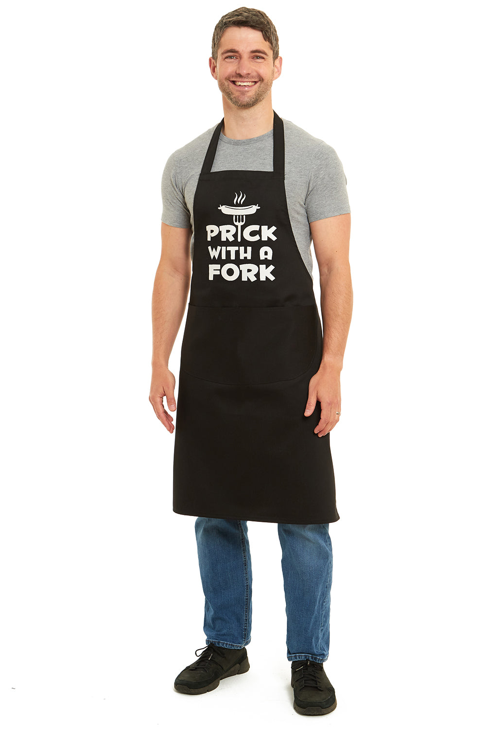 Unisex Prick With A Fork Print Apron