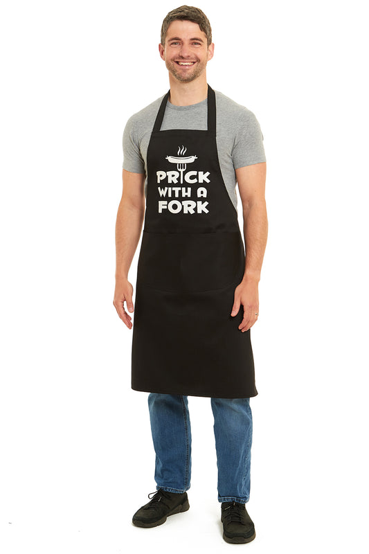 Unisex Prick With A Fork Print Apron