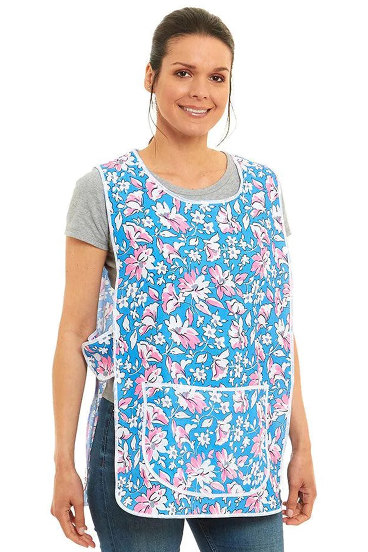 Ladies Floral Design Side Buttons Tabard