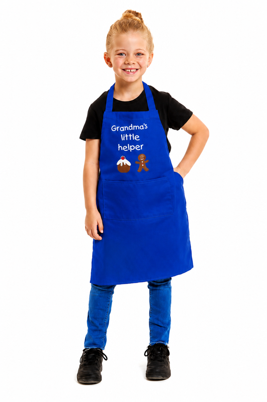 Kids Unisex Gradmas Little Helper Print Apron