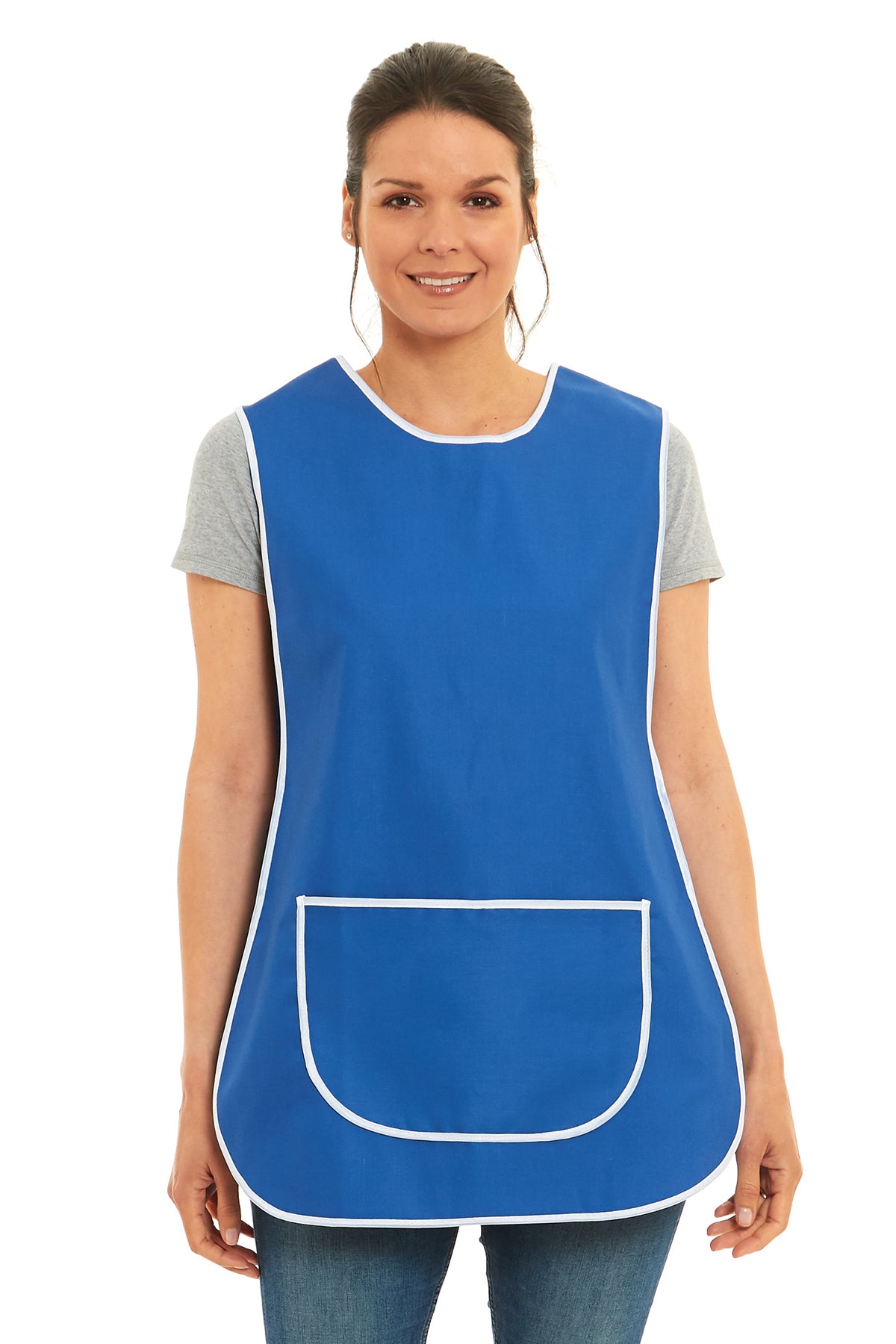 Ladies Plain Colour with White Piping Side Buttons Tabard