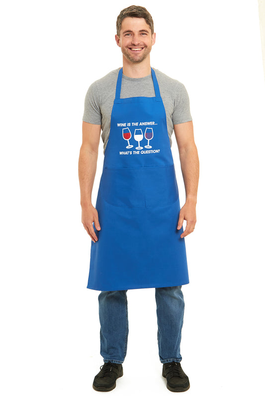 Unisex Wine Is The Answer Print Apron