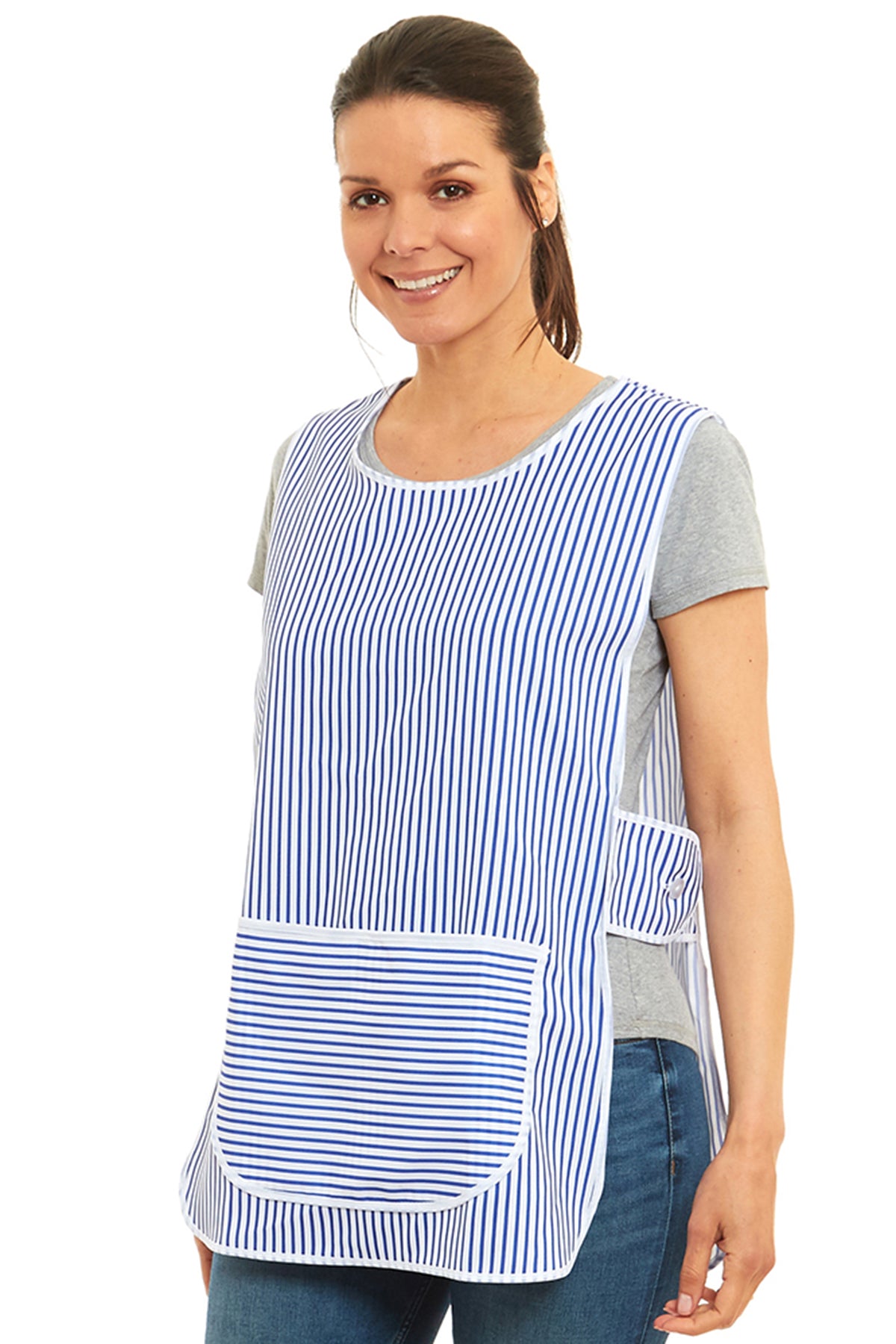 Ladies Stripe Design Side Buttons Tabard