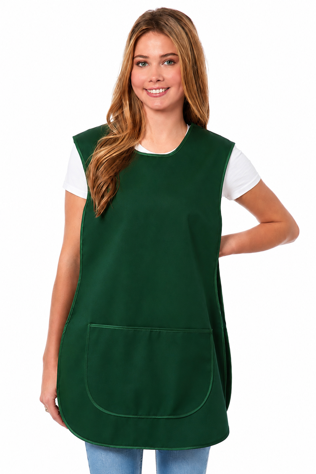 Ladies Plain Colour with Matching Piping Side Buttons Tabard