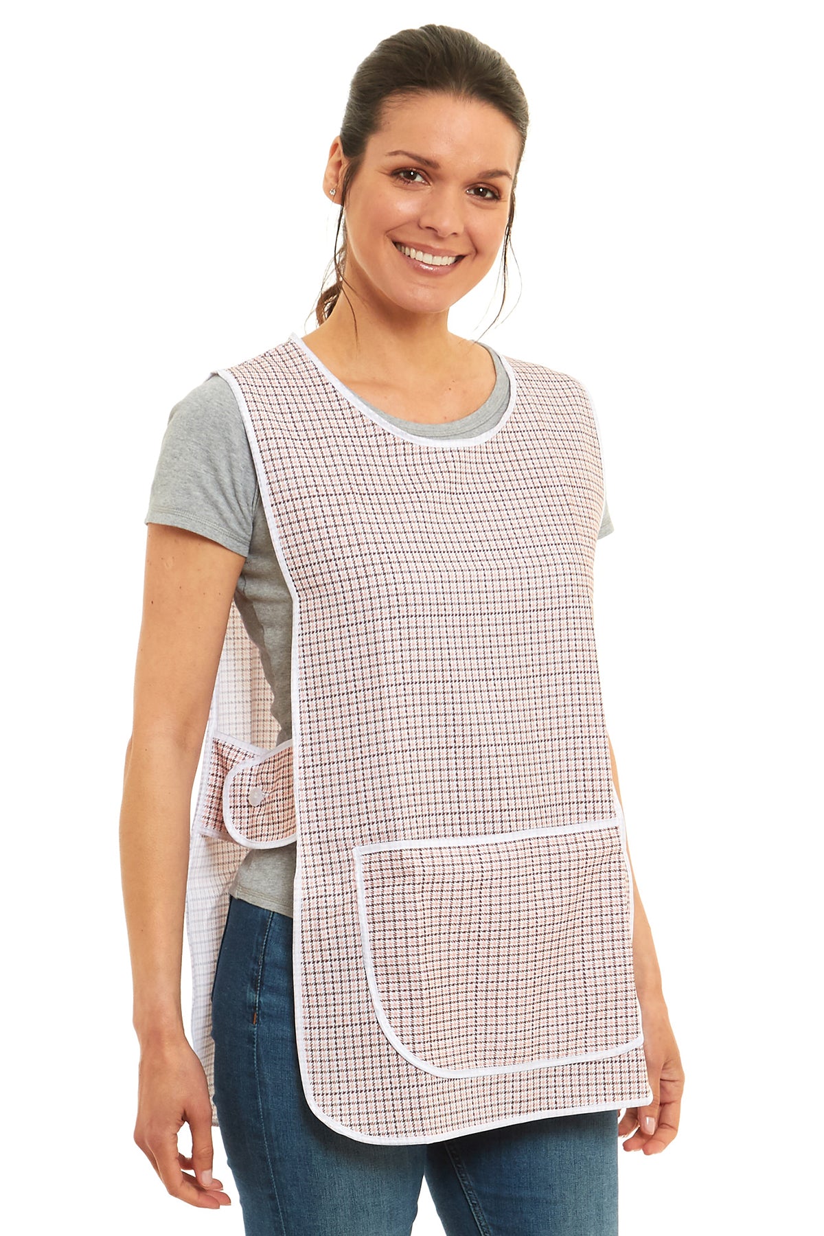 Ladies Dogtooth Design Side Buttons Tabard