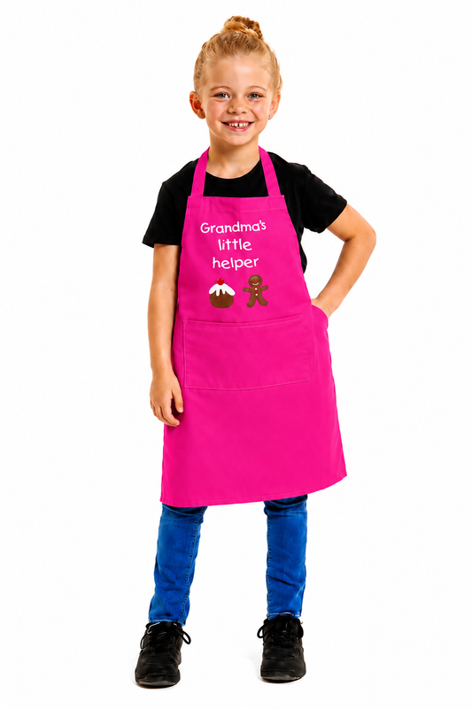 Kids Unisex Gradmas Little Helper Print Apron