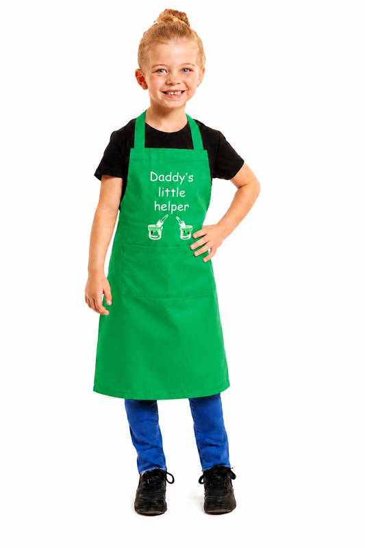 Kids Unisex Daddys little Helper Print Apron
