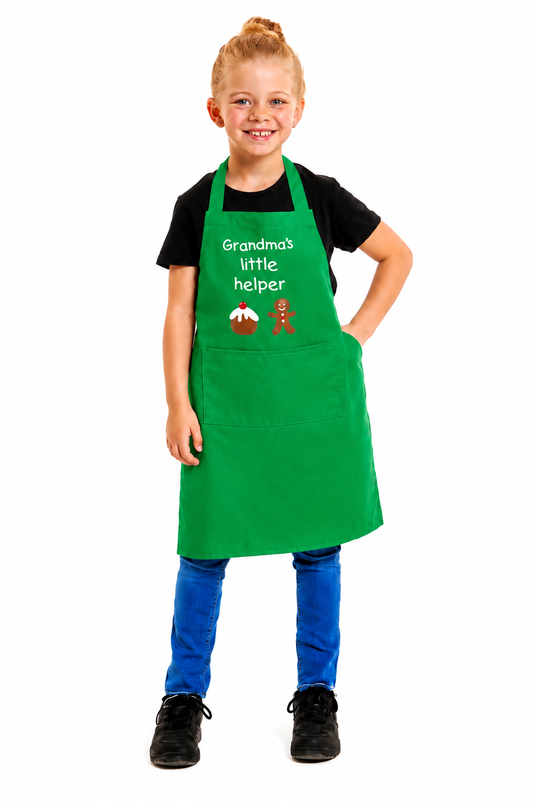 Kids Unisex Gradmas Little Helper Print Apron