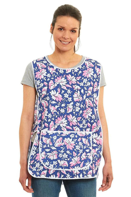 Ladies Floral Design Side Buttons Tabard