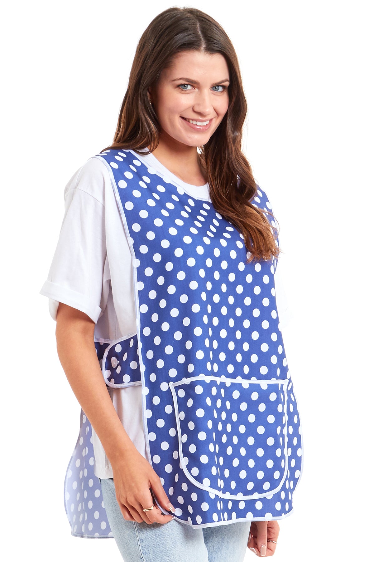 Ladies Polka Dot Design Side Buttons Tabard