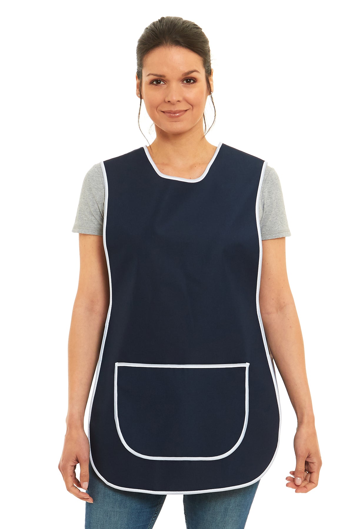 Ladies Plain Colour with White Piping Side Buttons Tabard