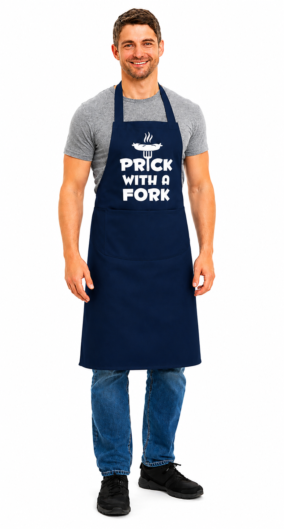 Unisex Prick With A Fork Print Apron