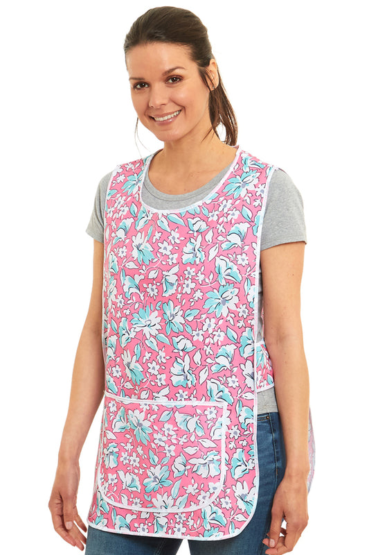 Ladies Floral Design Side Buttons Tabard