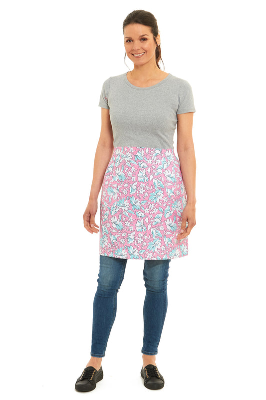 Unisex Floral Design Half Apron