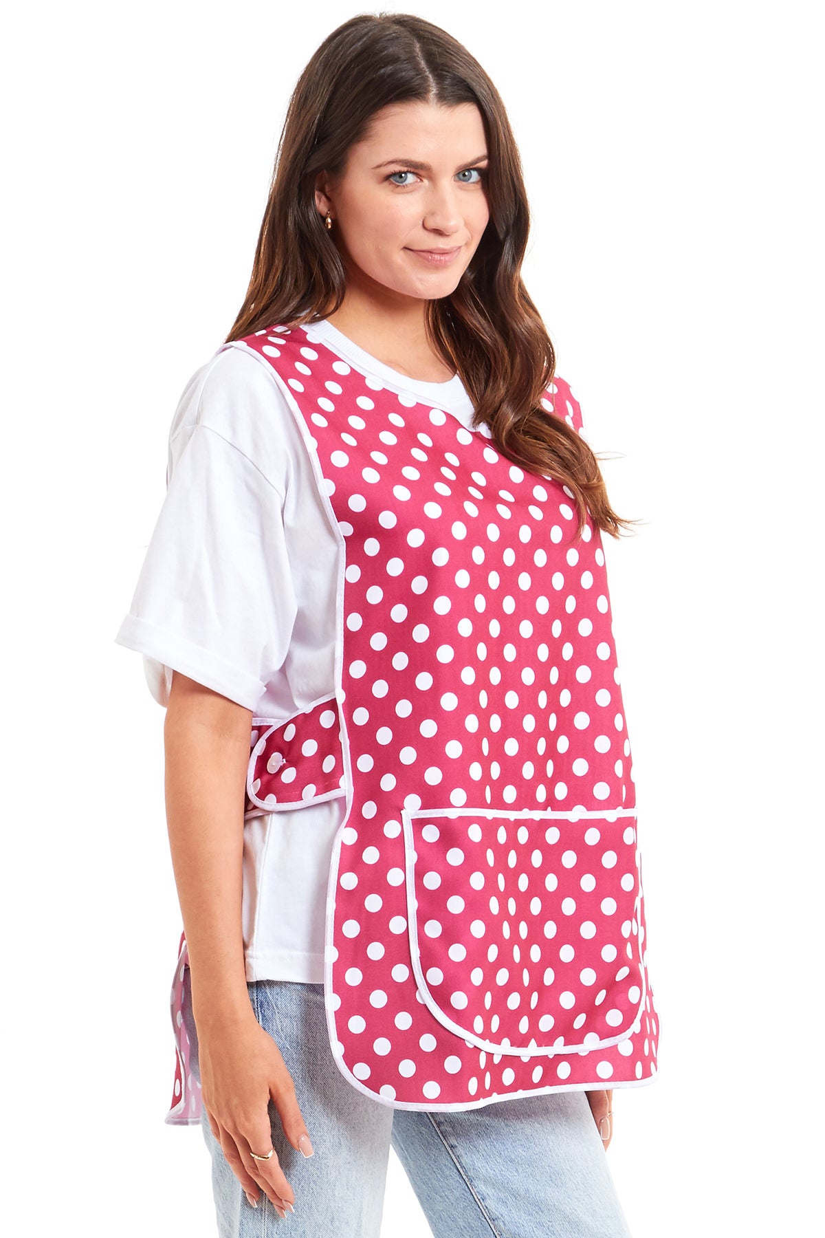 Ladies Polka Dot Design Side Buttons Tabard