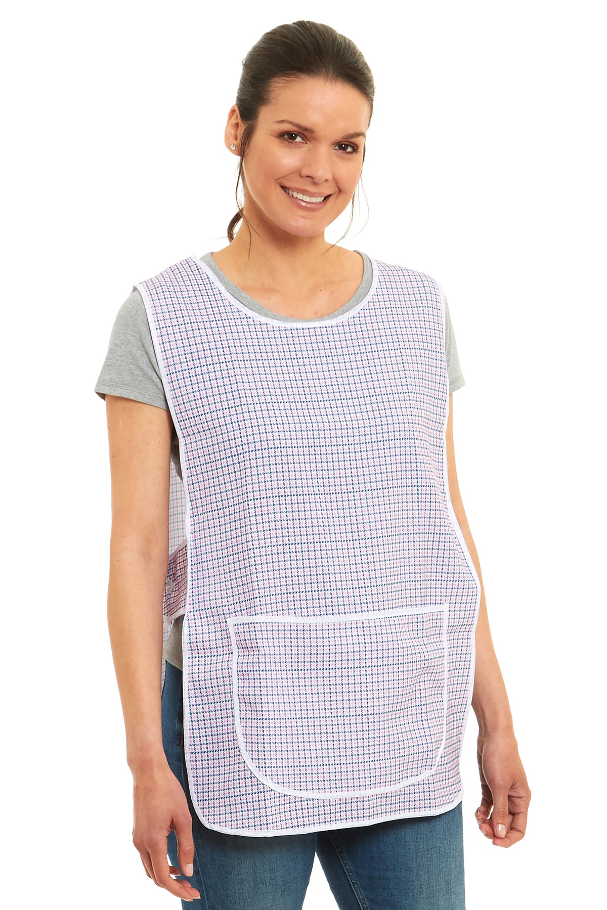 Ladies Dogtooth Design Side Buttons Tabard