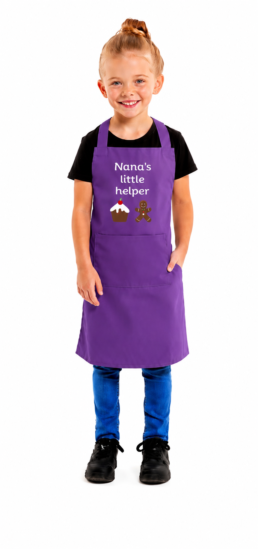 Kids Unisex Nanas Little Helper Print Apron