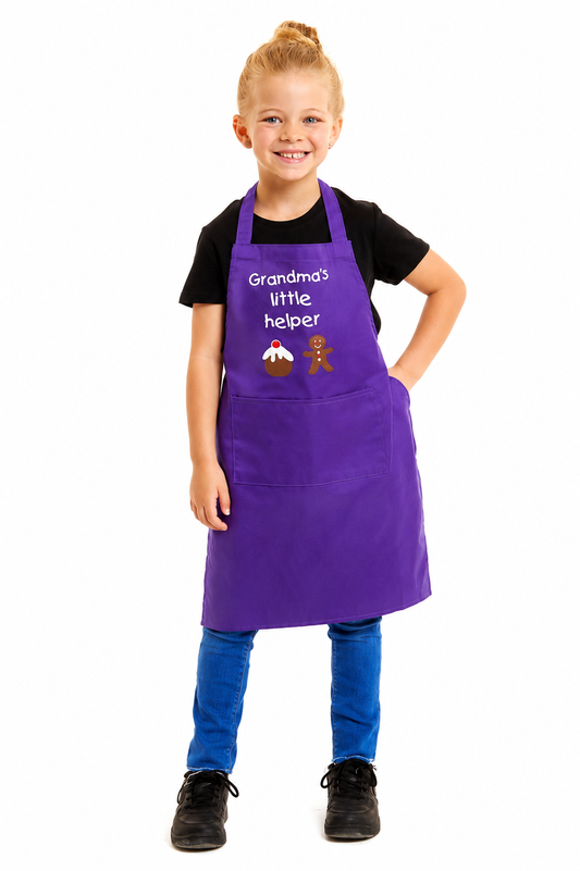 Kids Unisex Gradmas Little Helper Print Apron