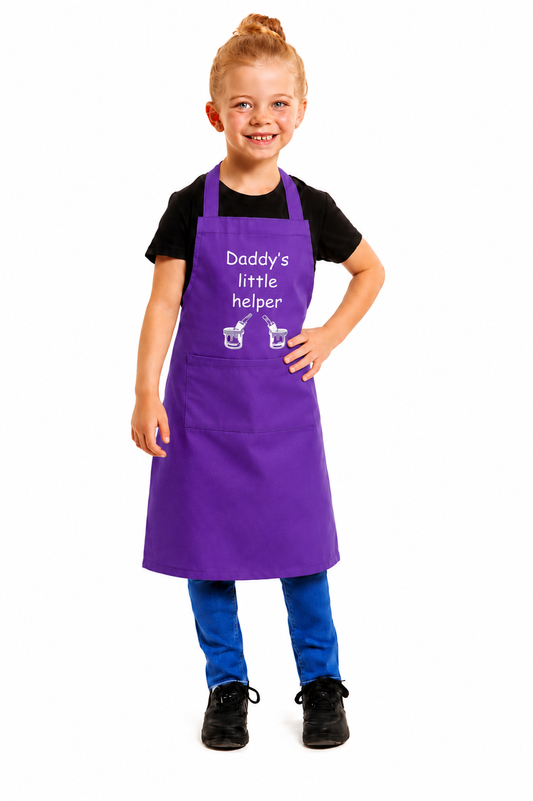 Kids Unisex Daddys little Helper Print Apron