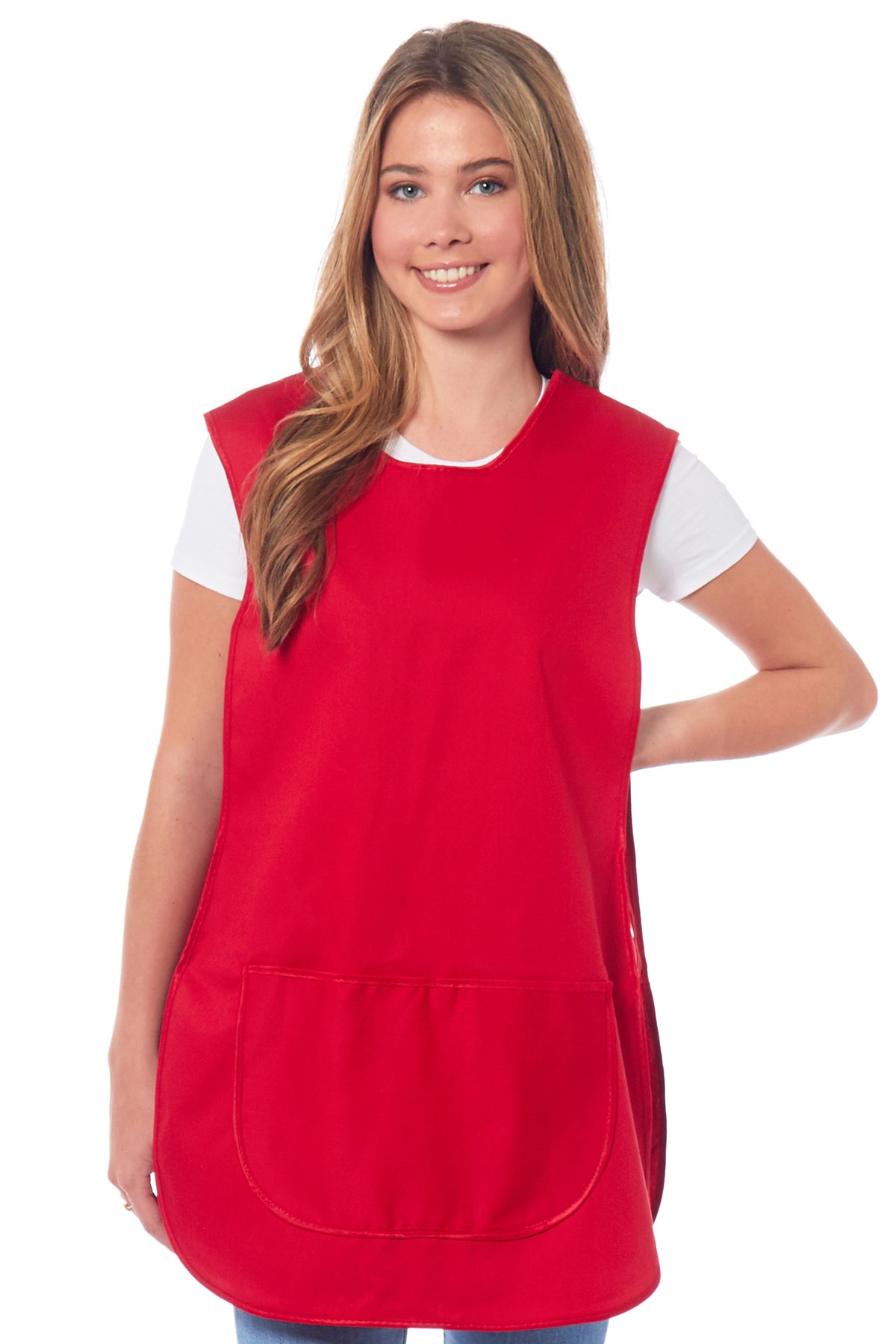 Ladies Plain Colour with Matching Piping Side Buttons Tabard