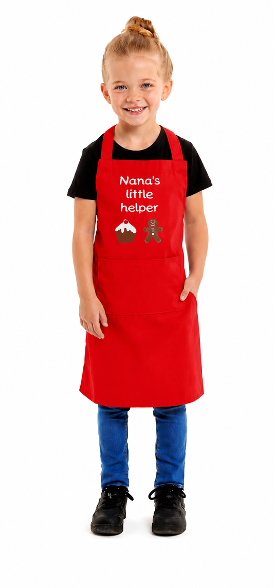 Kids Unisex Nanas Little Helper Print Apron