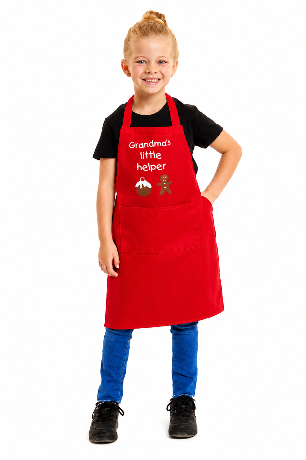 Kids Unisex Gradmas Little Helper Print Apron