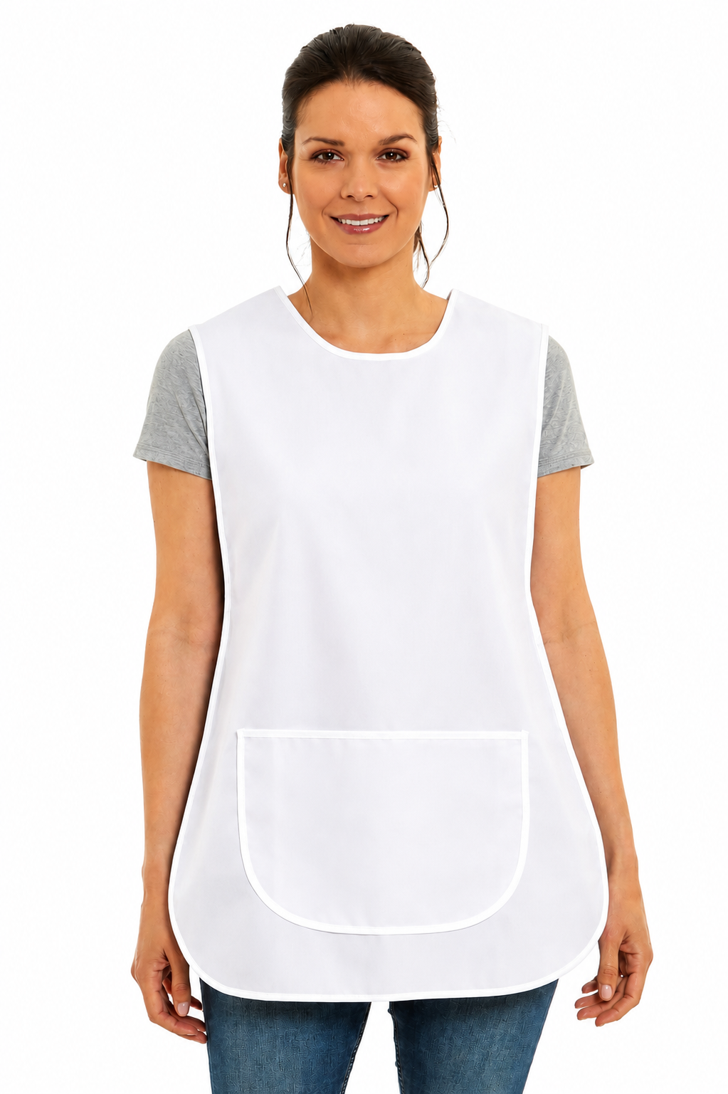 Ladies Plain Colour with White Piping Side Buttons Tabard