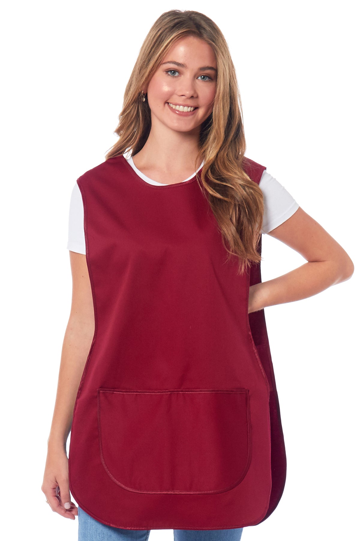 Ladies Plain Colour with Matching Piping Side Buttons Tabard
