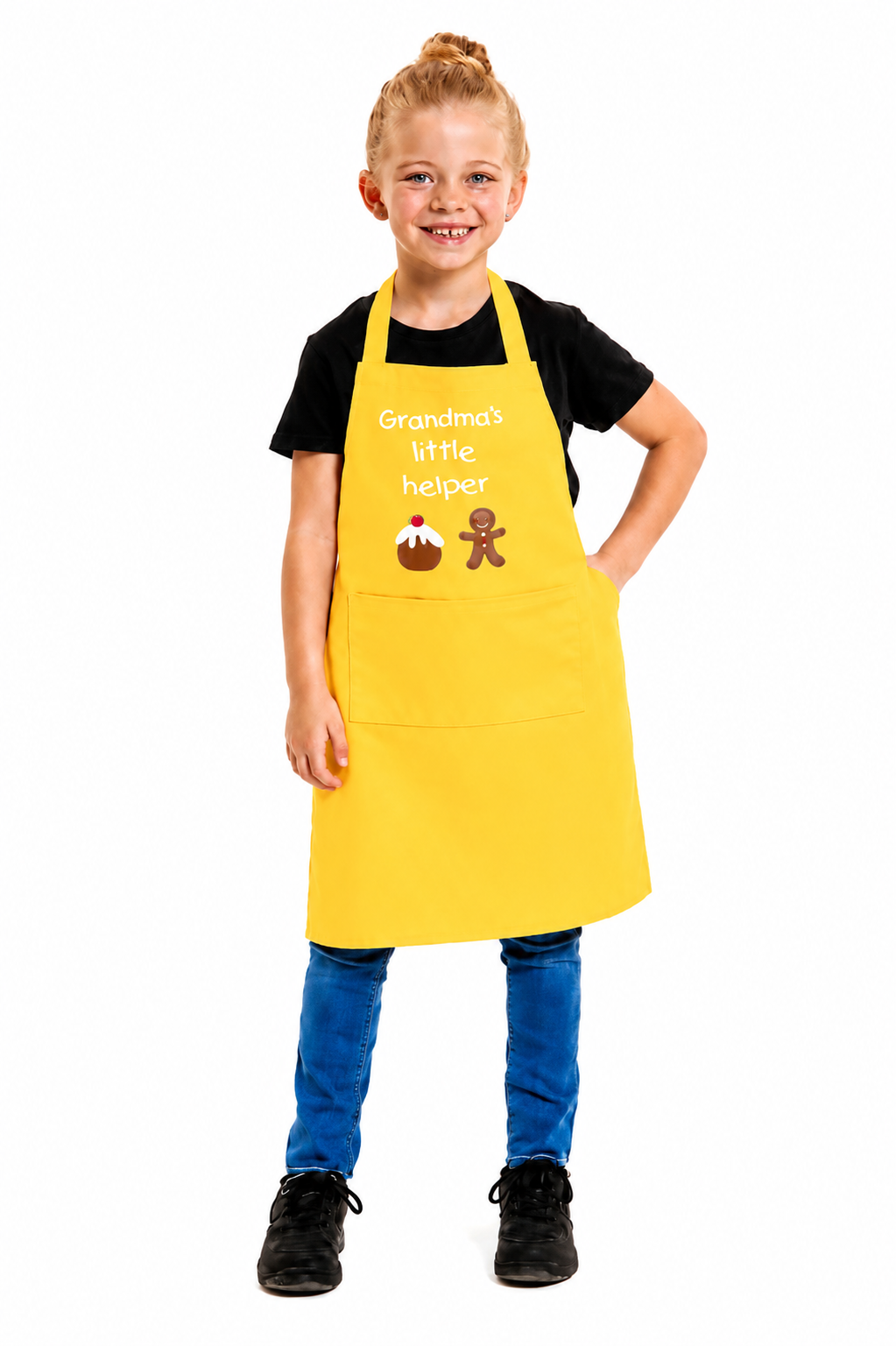 Kids Unisex Gradmas Little Helper Print Apron