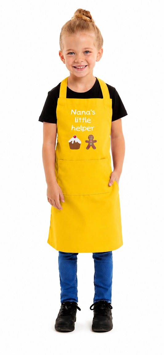 Kids Unisex Nanas Little Helper Print Apron